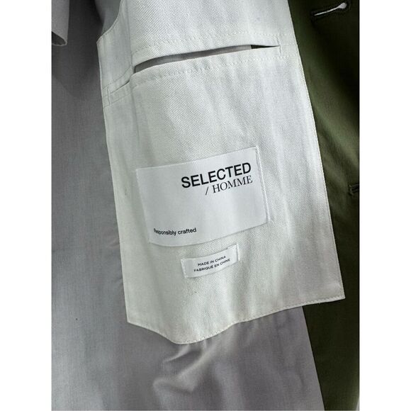 Selected Homme Mens Green Organic Cotton Blend Holdo Hybrid Blazer Jacket 44R - Picture 6 of 15